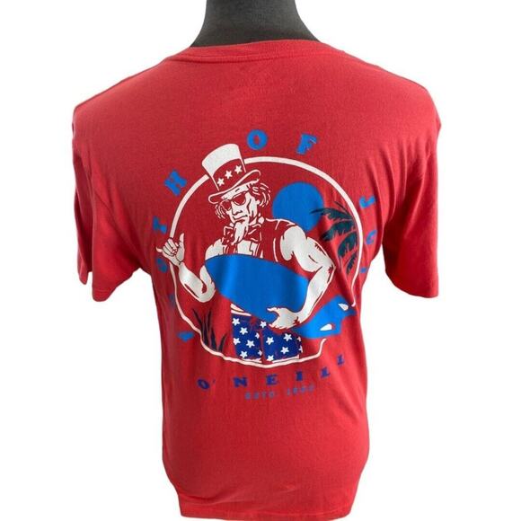 Small NWT O'Neill Uncle Sam Red White blue T-Shirt Top - Picture 6 of 7